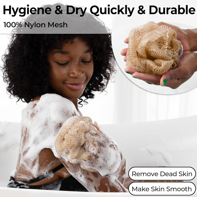 MINISENTIALS African Net Sponge Authentic with Knots - Afroscrub Exfoliating Net Sponge for Body Scrubber Exfoliator - Real African Bath Back Scrubber Washcloth Travel Protable and Dry Quickly - Image 4